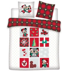Disney Minnie & Mickey Mouse Dekbedovertrek Kerst - 240 X 220 Cm - Flanel