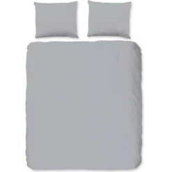 Zavelo Flanellette Effen Dekbedovertrek Grijs-Lits-jumeaux (240 X 200/220 Cm)