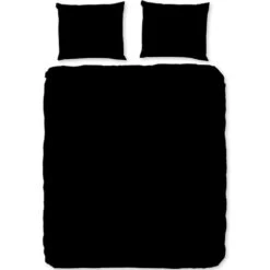Zavelo Basic Uni Dekbedovertrek Zwart-Lits-jumeaux (240 X 200/220 Cm)