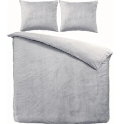 Zavelo Dekbedovertrek Velvet Comfort Grijs-1-persoons (140 X 200/220 Cm)
