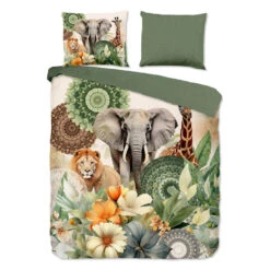 HIP Collectie Sagadar Dekbedovertrek Groen-2-persoons (200 X 200/220 Cm)