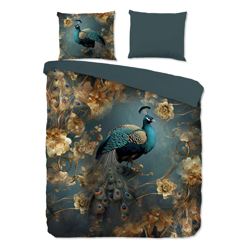 Pure Pauwen Dekbedovertrek Petrol-Lits-jumeaux (240 X 200/220 Cm) 3 Pure Pauwen Dekbedovertrek Petrol-Lits-jumeaux (240 X 200/220 Cm)