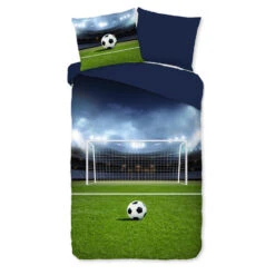 Pure Kinderdekbedovertrek "voetbal" - Multi - (140x200/220 Cm) - Microfiber
