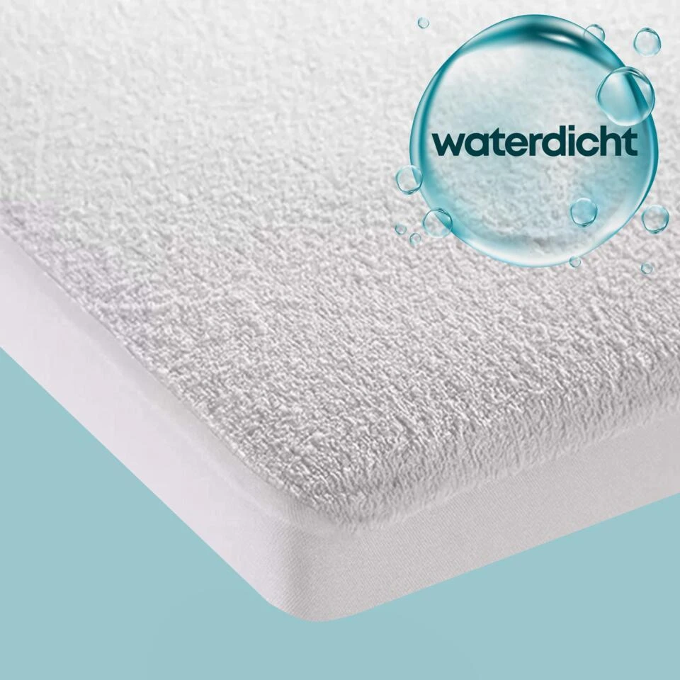 Waterdichte Matrasbeschermer Topper Hoeslaken Badstof-Lits-jumeaux (180x210 Cm) 3 Waterdichte Matrasbeschermer Topper Hoeslaken Badstof-Lits-jumeaux (180x210 Cm)