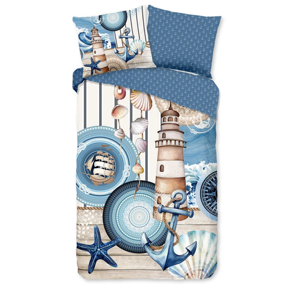 HIP Collectie Vuurtoren Dekbedovertrek Blauw-1-persoons (140 X 200/220 Cm) 3 HIP Collectie Vuurtoren Dekbedovertrek Blauw-1-persoons (140 X 200/220 Cm)