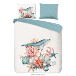 Good Morning Bultrug Walvis Dekbedovertrek Blauw-2-persoons (200 X 200/220 Cm)