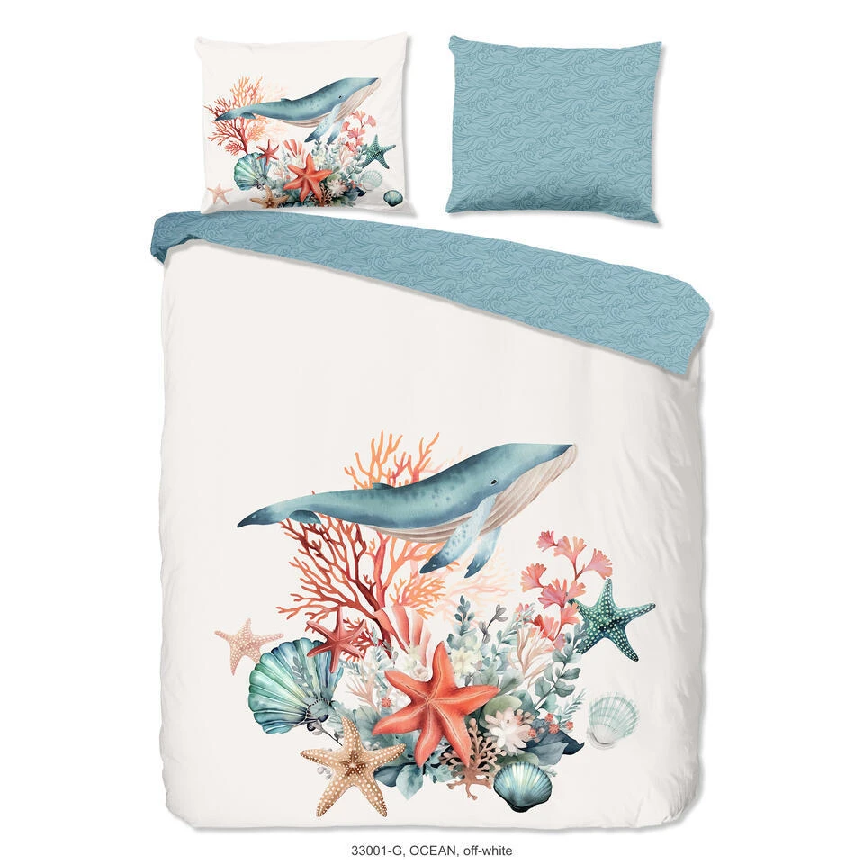Good Morning Bultrug Walvis Dekbedovertrek Blauw-2-persoons (200 X 200/220 Cm) 3 Good Morning Bultrug Walvis Dekbedovertrek Blauw-2-persoons (200 X 200/220 Cm)