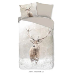Good Morning Snowydeer Flanel Debedovertrek Sand-1-persoons (140 X...