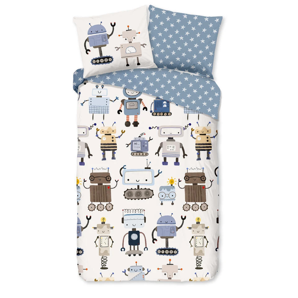 Good Morning Kinderdekbedovertrek "robots" - Multi - (140x200/220 Cm) - Katoen 3 Good Morning Kinderdekbedovertrek "robots" - Multi - (140x200/220 Cm) - Katoen