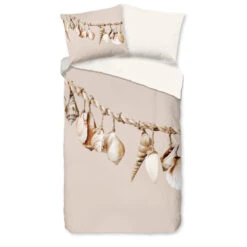 Pure Dekbedovertrek "schelpen" - Zand - (140x200/220 Cm) - Microfiber