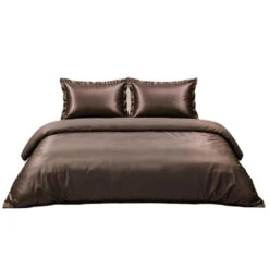 Satijn Dekbedovertrek Glossed Bruin-1-persoons (140 X 200/220 Cm)
