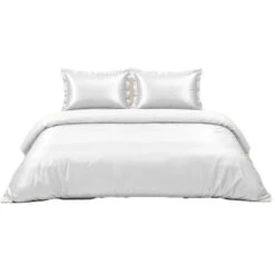 Zavelo Satijn Dekbedovertrek Glossed Wit-1-persoons (140 X 200/220 Cm)