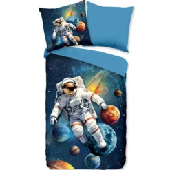 Pure Space Explorer Kinderdekbedovertrek Blauw