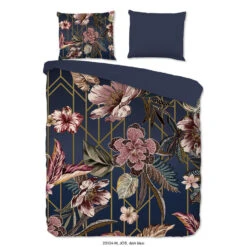 Pure Bloemenweelde Dekbedovertrek Blauw-Lits-jumeaux (240 X 200/220 Cm)