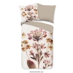 Pure Bloemensteel Dekbedovertrek Zand-2-persoons (200 X 200/220 Cm)