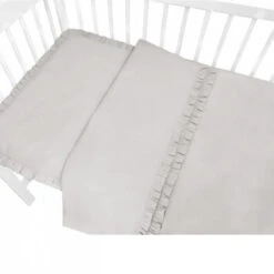 Zavelo Peuter Dekbedovertrek Royal Ruches Grijs 120 X 150 Cm