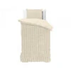 Dekbedovertrek Teddy Rib 140x220 – Fluweelzacht & Knus Design - Beige