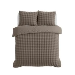 Dekbedovertrek 200x220 โ Pompom Design & Warm Flanel Fleece - Taupe