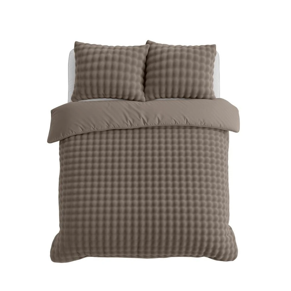 Dekbedovertrek 200x220 – Pompom Design & Warm Flanel Fleece - Taupe 3 Dekbedovertrek 200x220 – Pompom Design & Warm Flanel Fleece - Taupe
