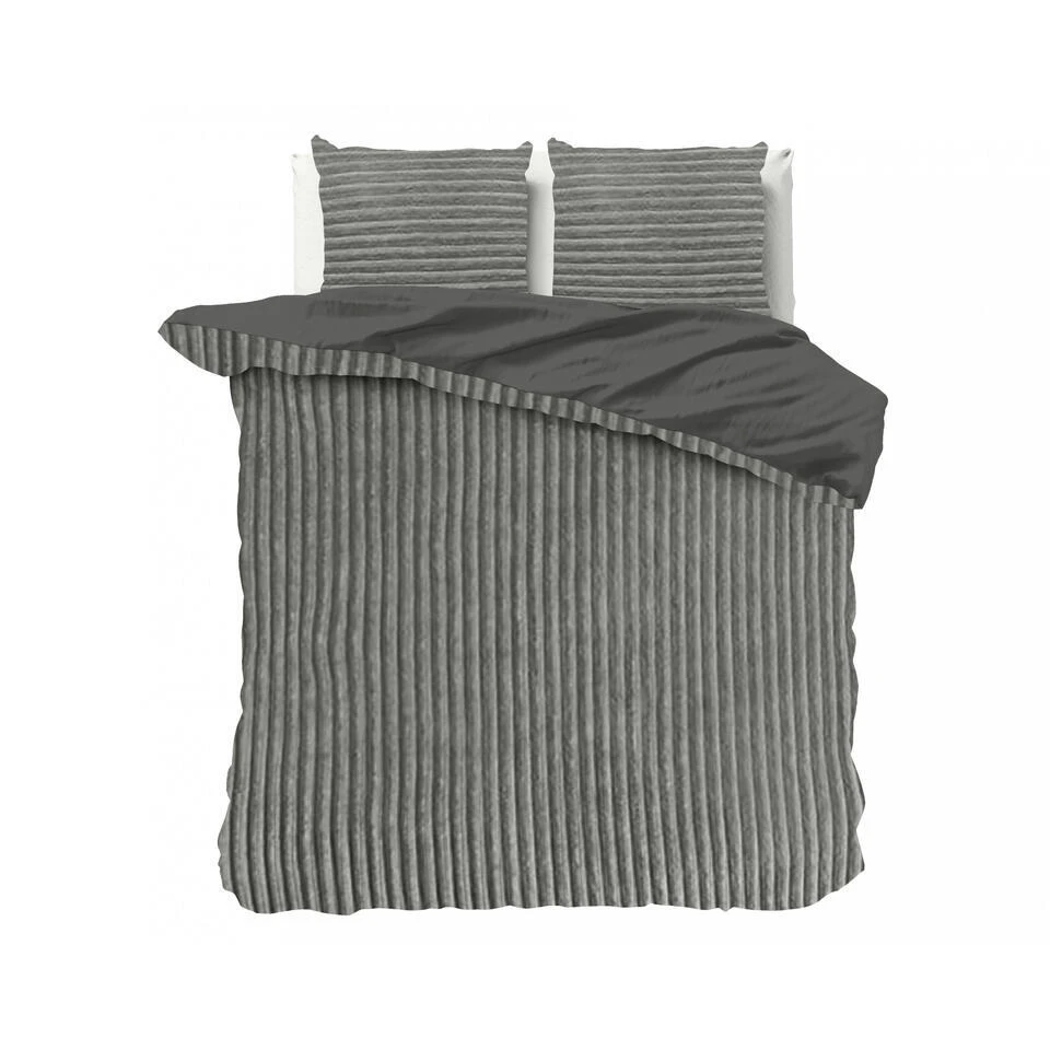 Dekbedovertrek Teddy Rib 200x220 – Fluweelzacht & Knus Design - Grijs 3 Dekbedovertrek Teddy Rib 200x220 – Fluweelzacht & Knus Design - Grijs