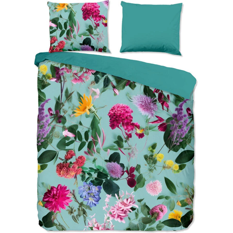 Good Morning Flowerdream Dekbedovertrek Aqua-1-persoons (140 X 200/220 Cm) 3 Good Morning Flowerdream Dekbedovertrek Aqua-1-persoons (140 X 200/220 Cm)