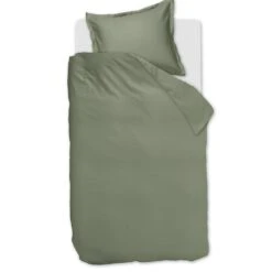 Ambiante Satin Uni Dekbedovertrek - 140x200/220 - Groen