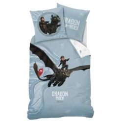 Hoe Tem Je Een Draak Riders Dekbedovertrek - Eenpersoons - 140 X 200 Cm - Multi