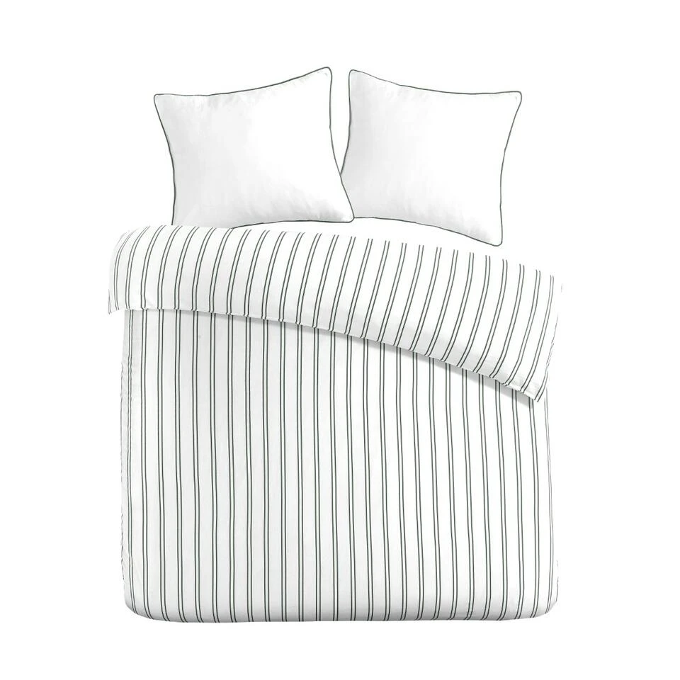 Papillon Dekbedovertrek Hugo - 200x200/220 Cm - Groen 3 Papillon Dekbedovertrek Hugo - 200x200/220 Cm - Groen