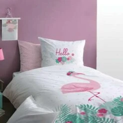 Matt & Rose Flamingo - Kinderdekbedovertrek-140x200cm -Leen Bakker Winkel 1163117920 0101