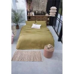 Walra - Dekbedovertrek Basic & Tough - 200x220 Cm - Honing Mosterd -Leen Bakker Winkel 1198355313 0103
