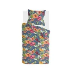 Byrklund - Dekbedovertrek Flowering Peonies - 140x220 Cm - Blauw