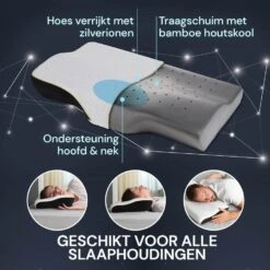 Vitapur Memosilver Anatomisch Anti-Snurk Kussen - 60x40 Cm 13 Vitapur Memosilver Anatomisch Anti-Snurk Kussen - 60x40 Cm -Leen Bakker Winkel 1293e0c1fae049c38f419c245b737fd3