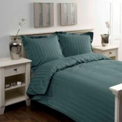 Papillon Dekbedovertrek Satijn Streep - 240x200/220 Cm - Groen -Leen Bakker Winkel 1340156970 0101