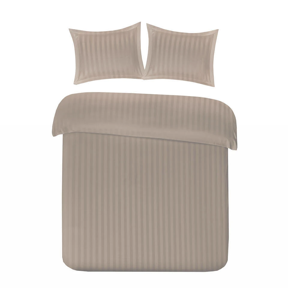 Papillon Dekbedovertrek Satijn Streep - 240x200/220 Cm - Taupe 3 Papillon Dekbedovertrek Satijn Streep - 240x200/220 Cm - Taupe