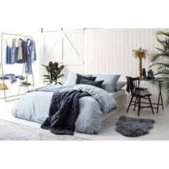 Walra - Dekbedovertrek Vintage Cotton - 140x220 Cm - Jeans Blauw -Leen Bakker Winkel 1413747322 0103