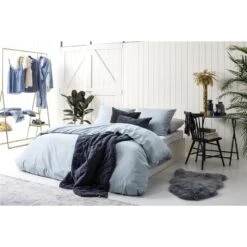 Walra - Dekbedovertrek Vintage Cotton - 140x220 Cm - Jeans Blauw -Leen Bakker Winkel 1413747322 0104