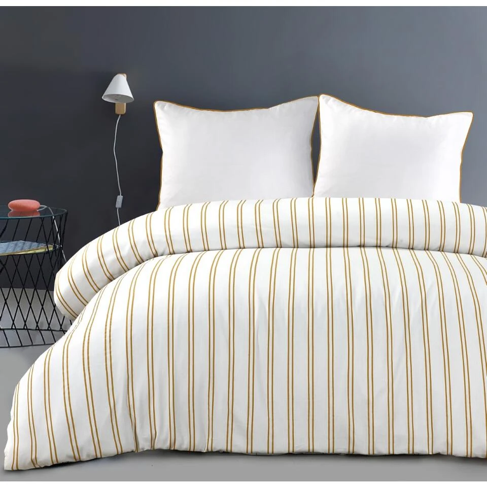 Papillon Dekbedovertrek Hugo - 200x200/220 Cm - Geel 4 Papillon Dekbedovertrek Hugo - 200x200/220 Cm - Geel - Afbeelding 2