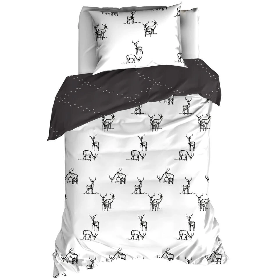 De Witte Lietaer Dekbedovertrek Antilope - 140 X 200/220 Cm - Grijs 3 De Witte Lietaer Dekbedovertrek Antilope - 140 X 200/220 Cm - Grijs