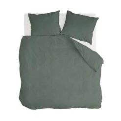Walra - Dekbedovertrek Vintage Cotton - 240x220 Cm - Donker Groen