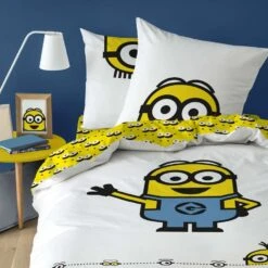Minions Dekbedovertrek Eyes - Eenpersoons - 140 X 200 Cm - Katoen -Leen Bakker Winkel 1694993150 0102