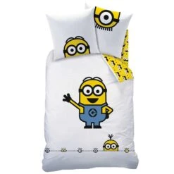 Minions Dekbedovertrek Eyes - Eenpersoons - 140 X 200 Cm - Katoen -Leen Bakker Winkel 1694993150 0103