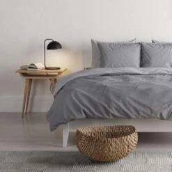 Mistral Home Dekbedovertrek 100% Gewassen Katoen Grijs 200x200 Cm -Leen Bakker Winkel 1701789894 0101