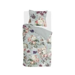 Byrklund - Dekbedovertrek Flowers United - 140x220 Cm - Mint