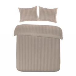 Papillon Dekbedovertrek Satijn Streep - 140x200/220 Cm - Taupe