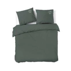 Dindi Home - Dekbedovertrek Plain Beauty - 200x220 Cm - Donker Groen