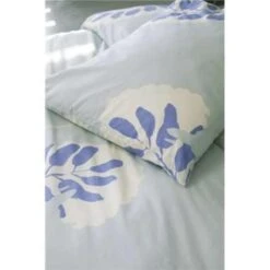 Walra - Dekbedovertrek Remade Romantic Leaves - 200x220 Cm - Blauw -Leen Bakker Winkel 1858808658 0102