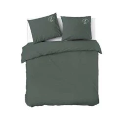 Dindi Home - Dekbedovertrek Plain Beauty - 240x220 Cm - Donker Groen