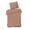 Dindi Home - Dekbedovertrek Plain Beauty - 140x220 Cm - Terra -Leen Bakker Winkel 1978464064