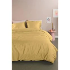 Ambiante Satin Uni Dekbedovertrek - 240x200/220 - Licht Geel -Leen Bakker Winkel 19d688bac23547e486e2541381f43a24