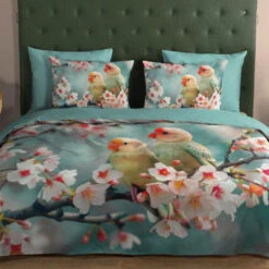 Good Morning Love Birds Dekbedovertrek Aqua-Lits-jumeaux (240 X 200/220 Cm) -Leen Bakker Winkel 25bbcf731eff4fd09c3ec0898c018367 1
